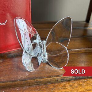 Baccarat Lucky Crystal Clear Butterfly - NWOT